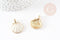 Pendentif coquillage zamac doré blanc 24.5mm, pendentif création bijoux DIY x2 (G7045)