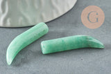 Pendentif corne aventurine, creation bijou pierre pendentif pierre,pierre naturelle, aventurine naturel, pierre non percée,38mm, x1 (G2904)