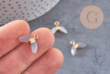 Pendentif corne jade gris naturel 21mm, croissant jade,pendentif pierre,jade naturel, x1 (G2799)
