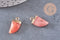 Pendentif corne jade rose corail, pendentif pierre, jade naturelle, pendentif jade,21mm, x1 (G0345)