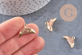 Pendentif croissant lune jaspe paysage doré, pendentif bijoux,lune jaspe, jaspe naturel,18mm x1 (G1209)
