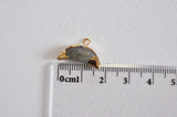 Pendentif croissant lune labradorite or,pendentif bijoux,lune labradorite naturelle,18mm, x1 (G0519)