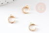 Pendentif croissant lune laiton doré 18k 10mm, x1 (G0443)