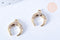 Pendentif croissant lune laiton doré 18k 16mm (G6257)