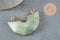 Pendentif demi-cercle amazonite fer doré 41mm, pendentif pierre amazonite naturelle, x1 G0585