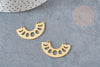 Pendentif demi-cercle géométrique acier 201 inoxydable dore 32mm ,breloque acier inoxydable doré pour création bijoux, x1 G5731