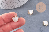Pendentif demi-cercle jade blanc, pendentif bijoux, pendentif pierre,jade naturel,pendentif pierre, pendentif,13.5mm, x1, G2844
