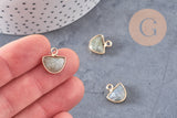 Pendentif demi-cercle labradorite, pendentif bijoux, pendentif pierre,labradorite naturelle,pendentif pierre ,13.5mm, x1-G1085