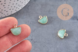Pendentif demi-lune aventurine naturelle,création bijoux,13.5mm X1 (G2883)
