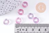 Pendentif donut verre jaune violet 10x3mm, x10 (G3506)