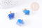 Pendentif éléphant agate bleue support doré 18.5mm, x1 (G3903)