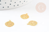 Pendentif fleur filigrane laiton doré 15mm, pendentif dentelle pour creation bijoux x50 (G1291)