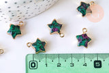 Pendentif étoile rubis sur zoisite naturelle facettes,rubis sur zoisite naturelle, pendentif étoile,17mm, x1 (G5635)