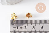 Pendentif fleur laiton doré 9mm, x5 (G1048)