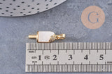 Pendentif glace zircon blanc laiton doré 18k 21mm, x1 (G10086)