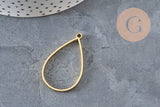 Pendentif goutte doré 18K en acier inoxydable 304, sans fond, pour résine UV/époxy.