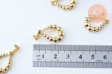 Pendentif goutte acier perlé doré inoxydable 22.5mm, x1 (G6081)