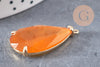 Pendentif goutte agate jaune support doré, pendentif pierre,agate naturelle,agate rouge,création bijoux, pierre naturelle, 32mm, x1 G3547