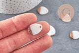 Pendentif goutte bois résine blanche 17.5mm, x5 (G1803)