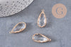 Pendentif goutte cristal transparent facetté laiton doré 25.5mm, x1 (G3105)