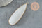 Pendentif goutte jade blanc doré 58mm, pendentif pendentif pierre naturelle, x1 G6289
