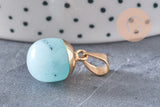 Pendentif goutte jade turquoise fer doré 17-19mm, x1 (G3366)