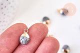 Pendentif goutte jaspe Picasso,pendentif bijoux,jaspe Picasso naturel,pendentif pierre naturelle,14mm, x2 (G5631)