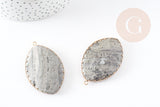 Pendentif goutte jaspe zèbre naturel 55mm, x1 (G1448)