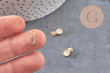 Pendentif goutte laiton doré zircon blanc 10mm,pendentif doré cristal, création bijoux x1 (G9673)
