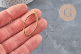 Colgante gota oblonga acero inoxidable 304 dorado IP sin fondo 38mm, x1 (G11252)