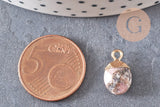 Pendentif goutte rhodonite naturelle fer doré 14mm, x2 (G10276)
