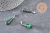 Pendentif goutte rubis zoisite naturel acier inoxydable platine 28mm, x1 (G11120)