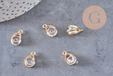 Pendentif goutte zamac doré cristal zircon 13mm, pendentif doré,pendEntif cristal, bijou doré,création bijoux,X4 (G6856)