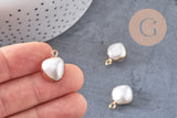 Pendentif grosse perle naturelle Keshi pour création de bijou en perle naturelle blanche et perle eau douce,17-25mm, x1 (G0197)