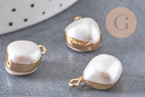 Pendentif grosse perle naturelle Keshi pour création de bijou en perle naturelle blanche et perle eau douce,17-25mm, x1 (G0197)