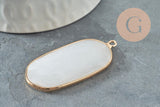 Pendentif hexagone jade blanc,Pendentif bijoux, pendentif pierre,pendentif collier,pierre naturelle,pendentif jade,jade naturel,49mm, x1 G0209