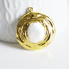 Pendentif laiton dorée perle naturelle,creation bijou femme, bijou minimaliste, bijou doré perle, cadeau anniversaire 34x31mm, x1 G5331