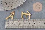 Pendentif lettre initiale acier inoxydable doré IP 20.5mm, x1 (G11375)-Breloques et pendentifs-Gingerlily Perles