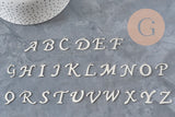 Pendentif lettre initiale acier inoxydable platine 20.5mm, x1 (G11374)-Breloques et pendentifs-Gingerlily Perles