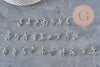 Pendentif lettre initiale stylisé acier inoxydable platine 12.5mm, x1 (G11373)-Breloques et pendentifs-Gingerlily Perles