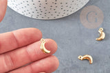 Pendentif acier doré lune 16mm,breloque doré, acier inoxydable doré,pendentif sans nickel,création bijoux, x5 G6156