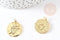 Pendentif médaille coeur sacré laiton doré 18k 22mm sans nickel, pendentif amour, x1 G5958