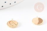Pendentif médaille ronde Gémeau laiton doré 18K 13mm, x1 (G3585)