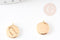 Pendentif médaille ronde Gémeau laiton doré 18K 13mm, x1 (G3585)