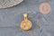 Pendentif médaille triskel acier 304 inoxydable doré IP 22.5mm, x1 (G11359)-Breloques et pendentifs-Gingerlily Perles