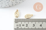Pendentif médaille vierge ovale acier 304 inoxydable doré 12.5mm, x2 (G9943)