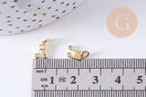 Pendentif note de musique laiton doré 8.5mm, x1 (G10611)