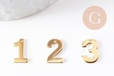 Pendentif numéro chiffre acier doré inoxydable 11mm, x1 (G5320)