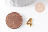 Pendentif numéro chiffre acier doré inoxydable 11mm, x1 (G5320)