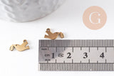 Pendentif oiseau Colombe acier 201 inoxydable doré 12mm, x1 (G10005)